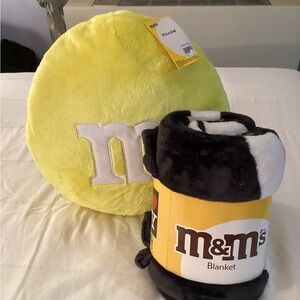 M&M's Plush Pillow and Fleece Throw Blanket